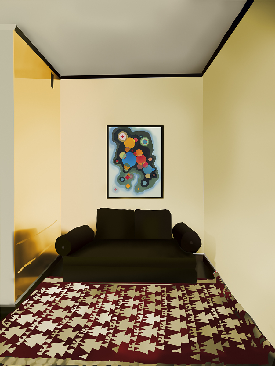 Adrian Sauer, Raum für alle – Meisterhaus Kandinsky, nach der Fotografie eines unbekannten Fotografen, gefunden im Internet 